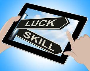 Image showing Luck Skill Tablet Shows Expert Or Fortunate