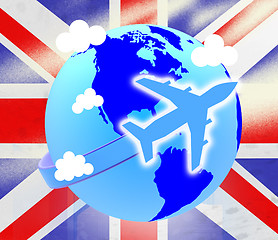 Image showing Union Jack Represents English Flag And Airline