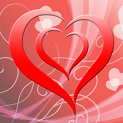 Image showing Heart Background Represents Valentine Day And Affection