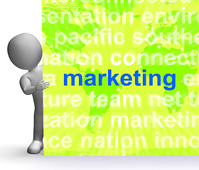 Image showing Marketing In Word Cloud Sign Means Market Advertising Sales