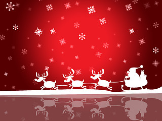 Image showing Santa Red Means Winter Snow And Greeting