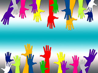 Image showing Reaching Out Represents Hands Together And Arm