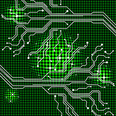 Image showing Electronic Circuit Represents Hi Tech And Backgrounds