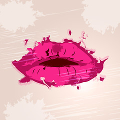 Image showing Pink Lips Means Make Up And Beauty