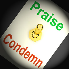 Image showing Praise Condemn Switch Means Congratulating Or Telling Off