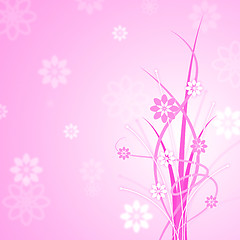 Image showing Pink Background Shows Florals Floral And Flowers