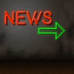 Image showing Neon News Indicates Glow Bright And Information