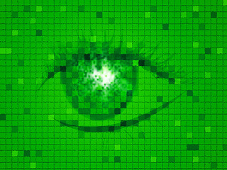 Image showing Green Eye Represents Backdrop Design And Eyesight