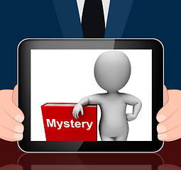 Image showing Mystery Book And Character Displays Fiction Genre Or Puzzle To S