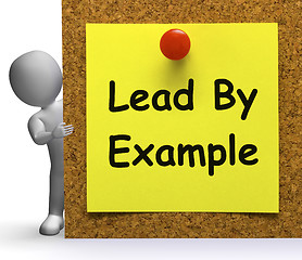 Image showing Lead By Example Note Means Mentor Or Inspire