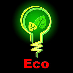 Image showing Light Bulb Indicates Earth Day And Eco