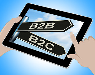 Image showing B2B B2C Tablet Means Business Partnership And Relationship With 