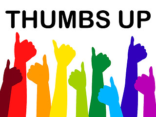 Image showing Thumbs Up Means All Right And Agree