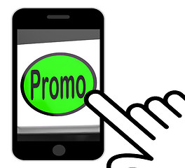 Image showing Promo Button Displays Discount Reduction Or Save