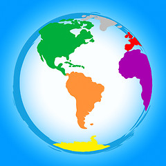 Image showing World Globe Represents Colors Earth And Colour