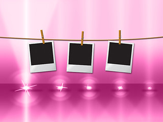 Image showing Photo Frames Shows Beam Of Light And Copy