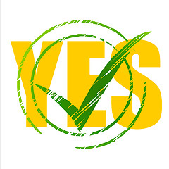 Image showing Yes Tick Means All Right And O.K.