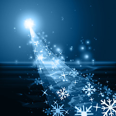 Image showing Glow Snowflake Shows Ice Crystal And Blazing