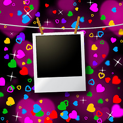 Image showing Photo Frames Represents Blank Space And Heart