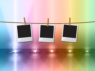 Image showing Photo Frames Indicates Lightsbeams Of Light And Copy-Space