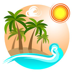 Image showing Tropical Island Indicates Go On Leave And Beach