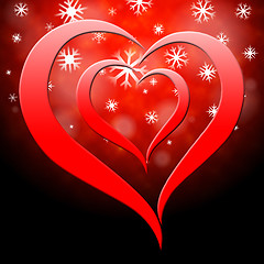 Image showing Background Heart Represents Valentine\'s Day And Affection