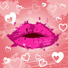 Image showing Lips Heart Shows Make Up And Affection