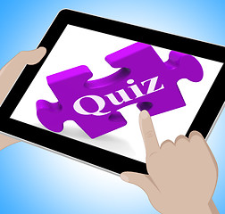 Image showing Quiz Tablet Means Internet Question And Answer Game