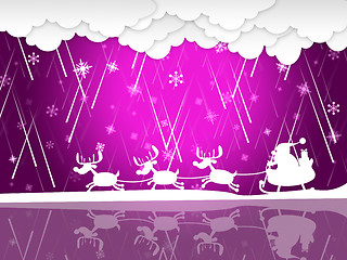 Image showing Xmas Rain Shows Santa Claus And Christmas