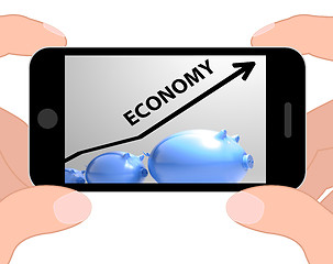 Image showing Economy Arrow Displays Economic System And Finances