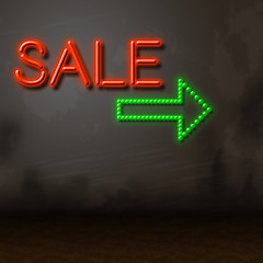 Image showing Sale Neon Represents Sales Merchandise And Glowing