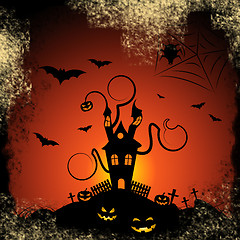 Image showing Haunted House Indicates Trick Or Treat And Autumn