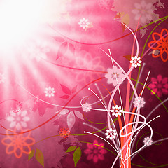 Image showing Sun Sunrays Shows Florals Beam And Floral