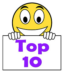Image showing Top Ten On Sign Shows Best Ranking Or Rating