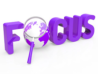 Image showing Focus Magnifier Represents Focused Research And Concentration