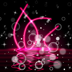 Image showing River Neon Represents Bubbles Bright And Light