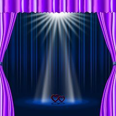 Image showing Hearts Stage Represents Beam Of Light And Broadway