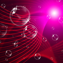 Image showing Red Background Represents Wave Bubble And Twist