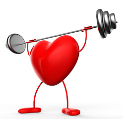 Image showing Fitness Weights Means Valentine Day And Athletic