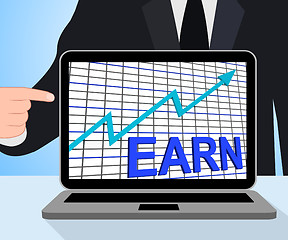 Image showing Earn Graph Chart Displays Increase Earnings Growing