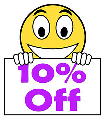 Image showing Ten Percent Sign Shows Sale Discount Or 10 Off