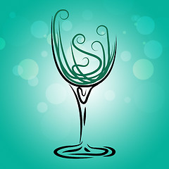 Image showing Wine Glass Shows Party Fun And Wineglass