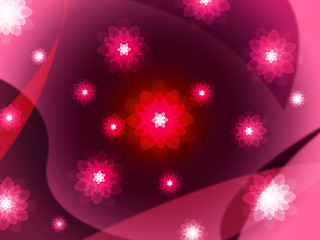 Image showing Floral Red Shows Blooming Template And Florals