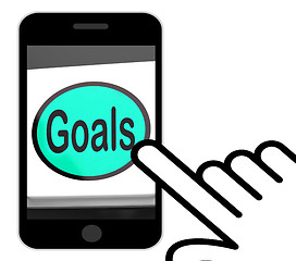 Image showing Goals Button Displays Aims Objectives Or Aspirations