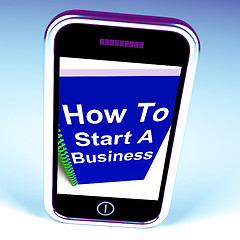 Image showing How to Start a Business Phone Shows Starting Strategy