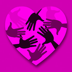 Image showing Hands Pink Means Valentines Day And Affection
