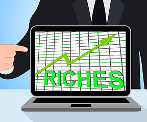 Image showing Riches Chart Graph Displays Increase Cash Wealth Revenue