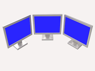 Image showing Copyspace Monitors Shows Flat Screen And Copy-Space