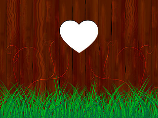 Image showing Grass Nature Represents Heart Shape And Countryside