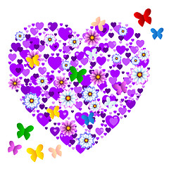 Image showing Butterflies Nature Represents Valentines Day And Bloom